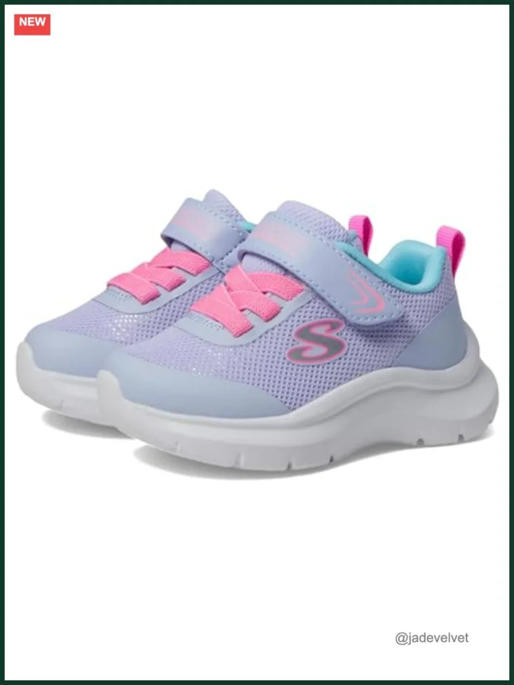 Kids Sneakers - Sparkle Mesh, Machine Washable, Hook & Loop Closure
